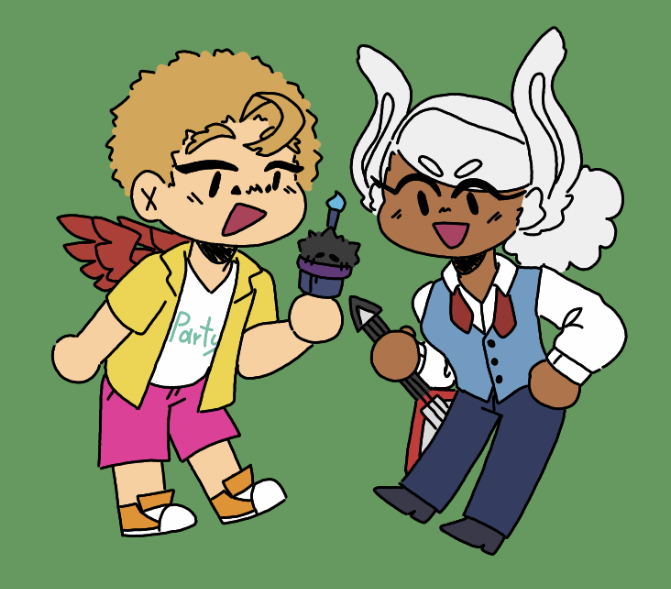 Randomizer07's tweet photo. Day 2 - hawks and miriko !
// went through some trial and error here but it went well
#Funtober https://t.co/3o87lH53NU