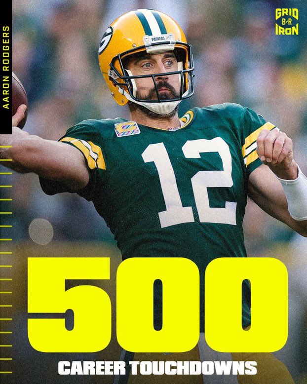 FootballEstilo's tweet photo. 500 TDS en la carrera de Aron Rodgers. 🔥🔥 https://t.co/NtrzisCdD8