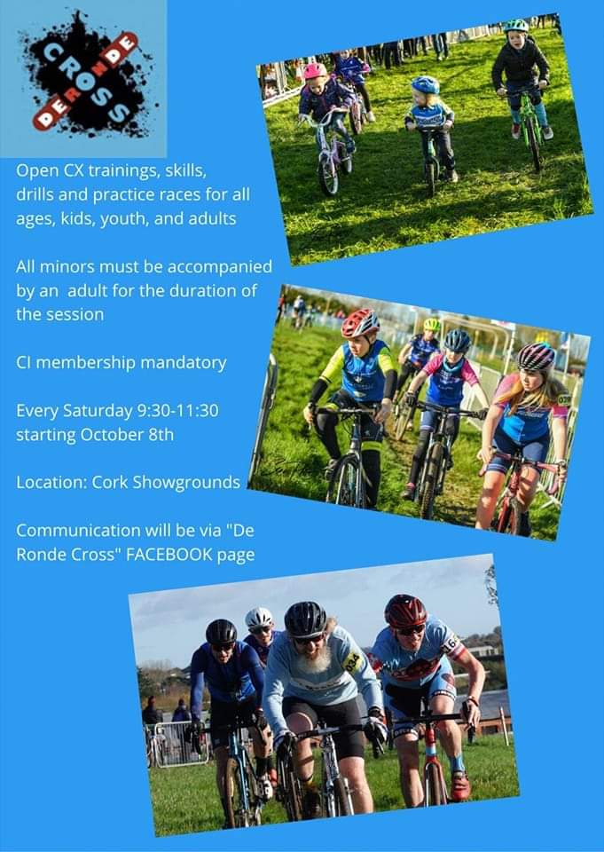 CX together @ Curraheen 
This coming Saturday, 8th of Oct 
9.30am till 11.30 . 
All ages and abilities welcome 
The session will start with CX drills and finish with course practice laps .
To attend you must be a CI member

#cxyourself
