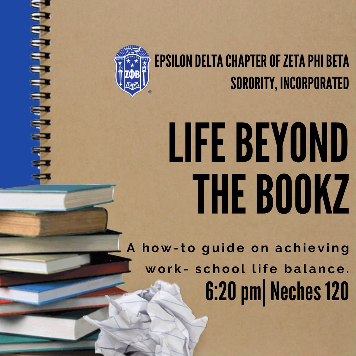 We are now at the half mark of the semester! Have trouble getting a job on campus? Need tips on how to stay motivated with school and work?

This Monday 10/3 come out and learn more with the Zetas about work-life balance! You dont wanna miss it. 💙🕊📚 

See you all at 6:20pm!