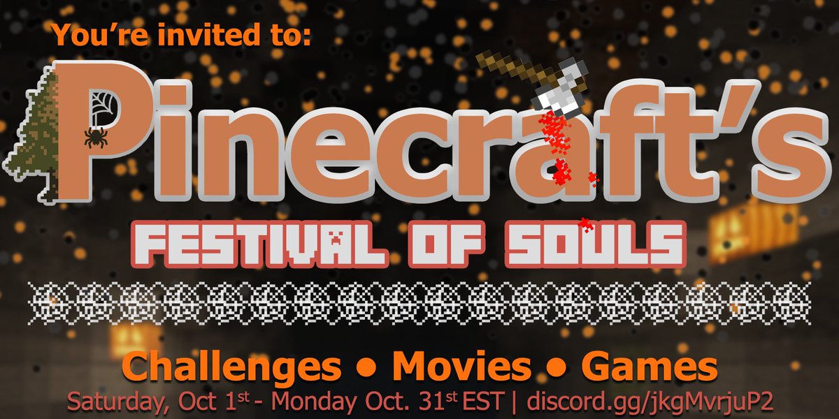MCPinecraft's tweet photo. Spooky Season 👻
Happening NOW (and all month) on the Pinecraft Discord and Minecraft servers! 
🌲🌲🌲
Sign up for our Building competition &amp; read more about event specifics on Discord - https://t.co/MJlNu5j2Yj
There may be a prize😉
#minecraft #MinecraftServer #Minecraftbuilds https://t.co/z9rHoJwYjv