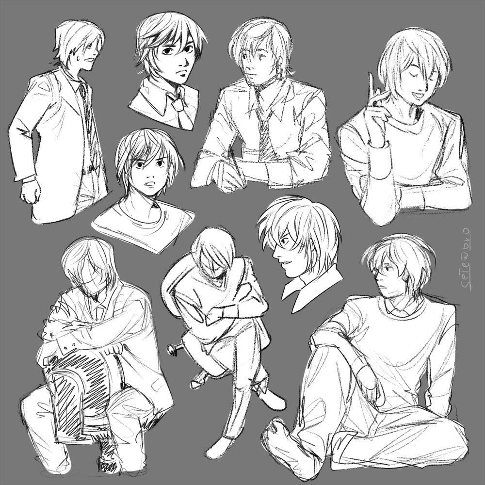 setewbro's tweet photo. Manga!Light sketches #DEATHNOTE #yagamilight #fanart #ArtistOnTwitter https://t.co/VI42o7JQaA