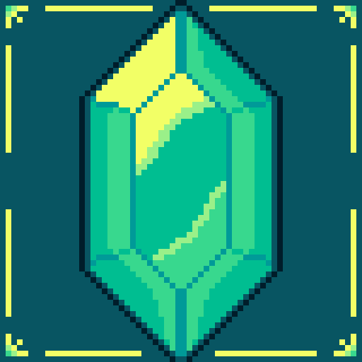 A Rupee counts as a #jewel right? Todays Legend of Zelda inspired #pixel_dailies entry! 💎✨ 
#PixelArt #aseprite #DigitalArtist #DigitalArtist #LegendofZelda