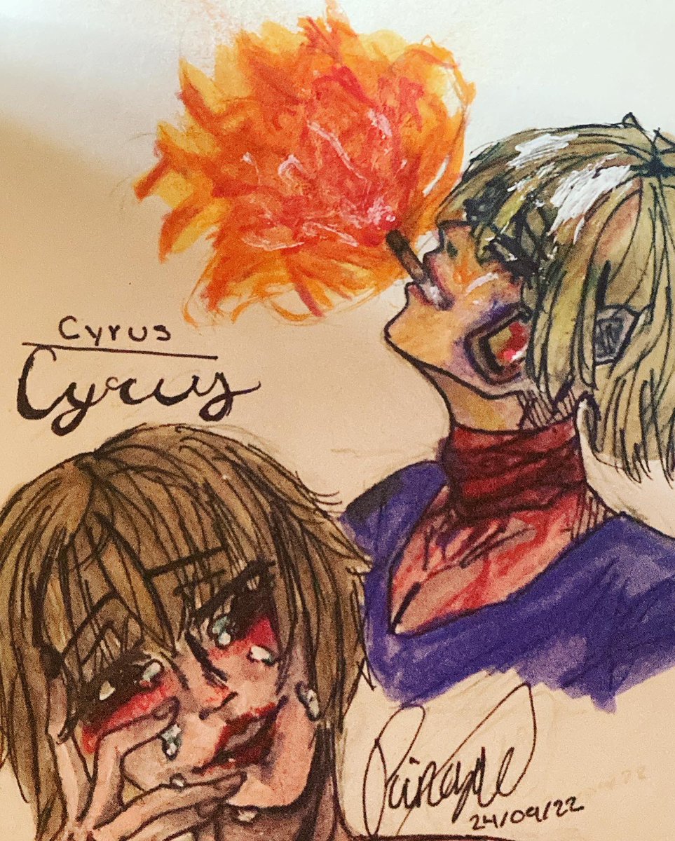 pinazel's tweet photo. Haven’t post in a while in here so.. here are this drawing’s 😸
TW: blood
        Self harm
        Slightly gore

#drawing #illustration #art #oc #sketch #pencildrawing #artist #clowndrawing #clown #sketchbook #idk #tw #markersart #markersdrawing #eye #blood https://t.co/qghBxI2Uki