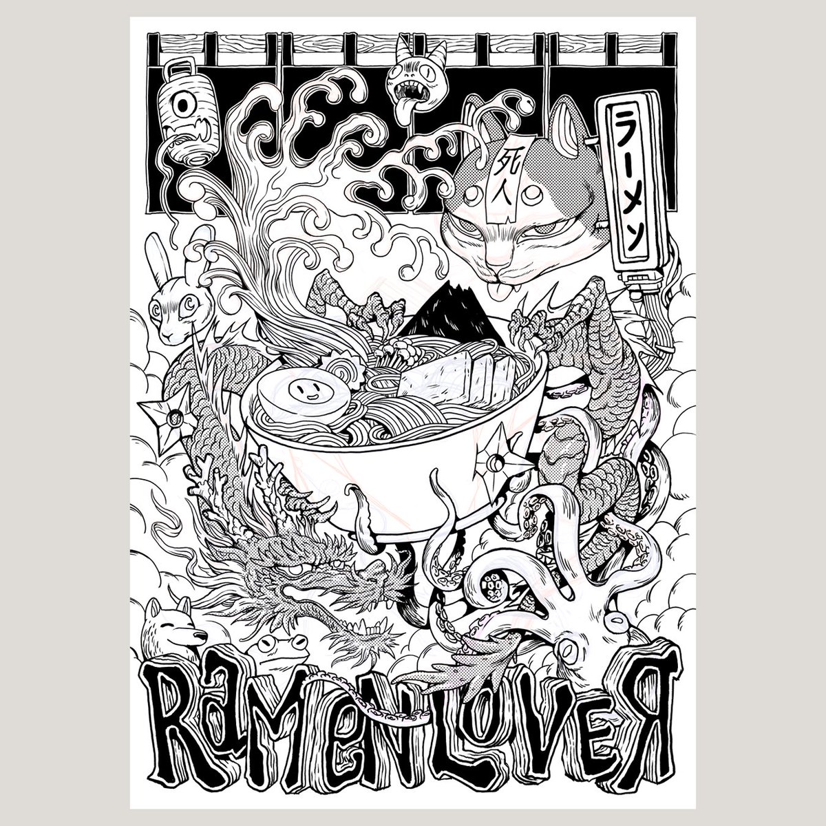 damiandidenko's tweet photo. Unused and unfinished project for poster, titled “Ramen Lover”
#illustration #drawing #poster #didiusz #Graphicsdesign #ramen https://t.co/l1MMPXtWAC