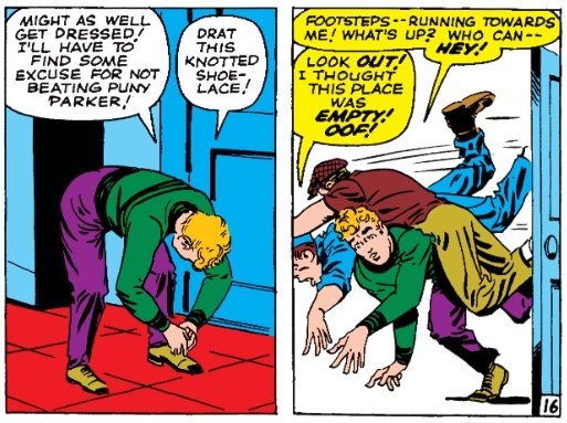 Cronicas_Marvel's tweet photo. Quiere la casualidad que acaben tropezando con un Flash que acaba de recuperar la consciencia y no se entera de nada.
Peter aprovecha la coyuntura para sembrar una duda entre sus compañeros: Flash ha estado ausente durante la pelea... ¿Acaso es Spiderman? #ASM8 https://t.co/7TqWwrCeWv