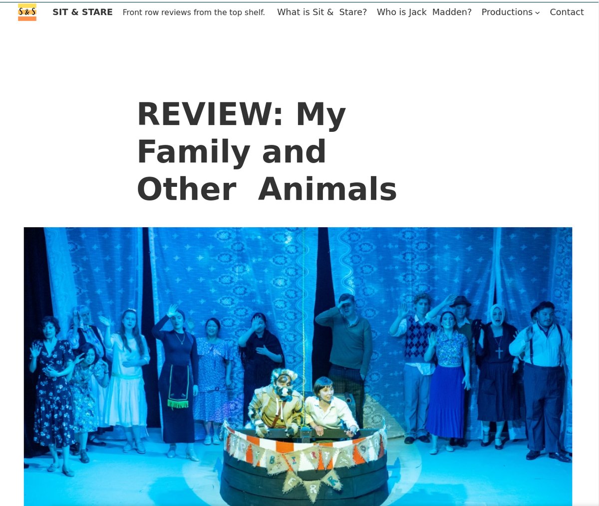 genesians's tweet photo. From #SitAndStare #MyFamilyAndOtherAnimals is "deep and rich with story and character". 😀
https://t.co/1mlalAql6B
#SydneyTheatre #GeraldDurrell https://t.co/cNejOLRMYB