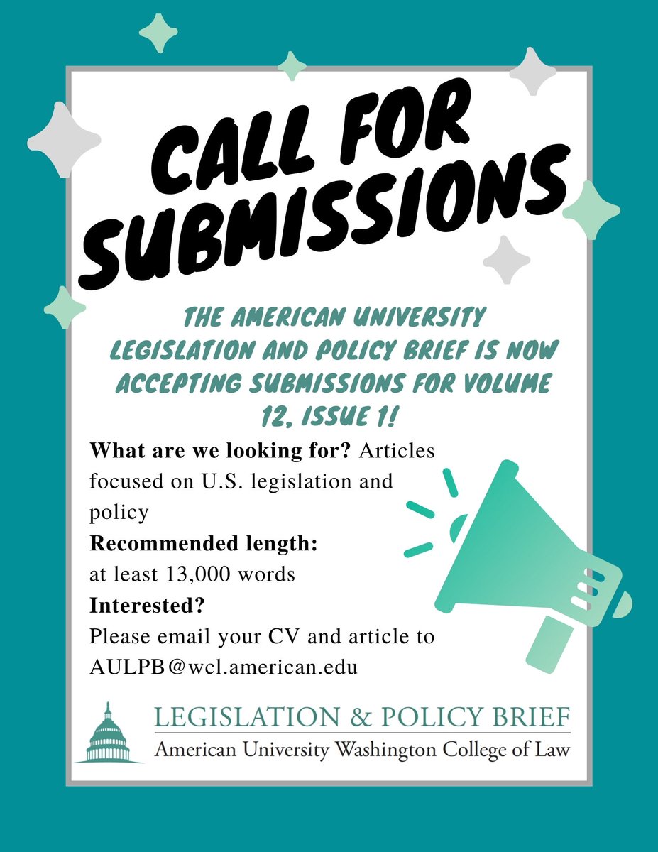 AULPB is accepting submissions for this coming Volume! Application deadline is rolling.