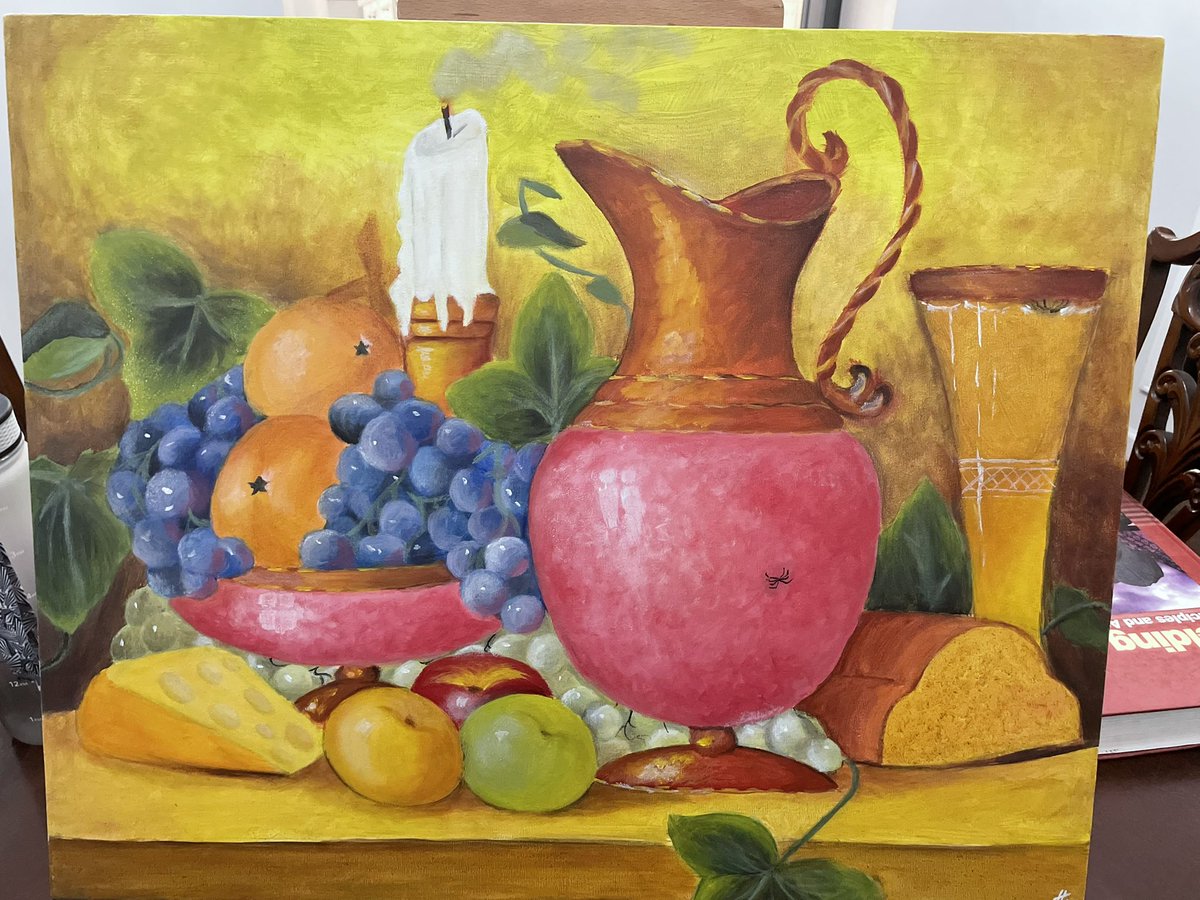 mooncheeseart's tweet photo. First time ever using oil paints.. I think I did pretty good. May, 22 https://t.co/TQwauS89Ok