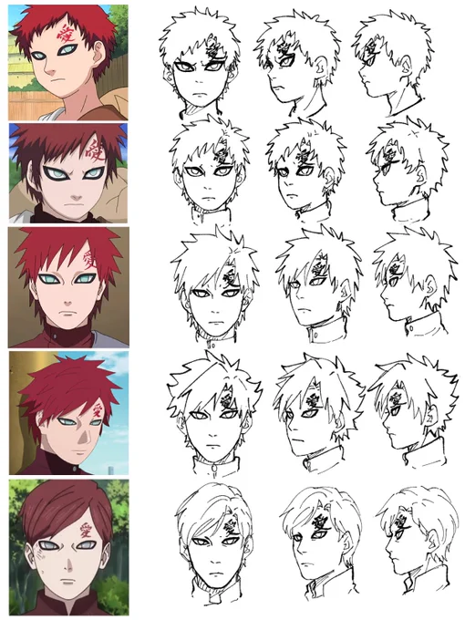 How I stylize Gaara's hair to my art style based on canon trust me I'm an expert 