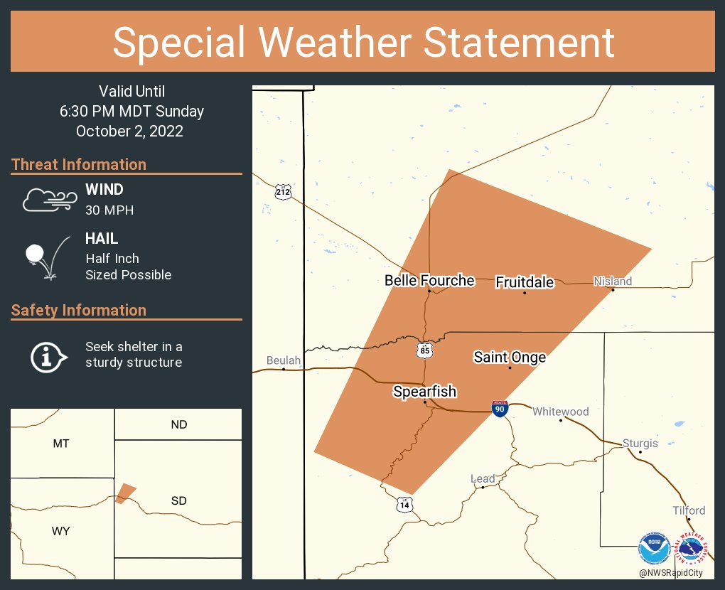 NWS Rapid City on Twitter "A special weather statement has been issued
