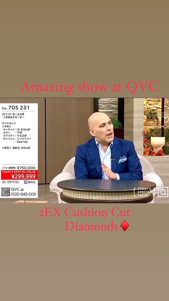 MarkHiroshiDia's tweet photo. My QVC show.  #2Ex #Cushioncut #Diamonds https://t.co/YB098KMdxZ