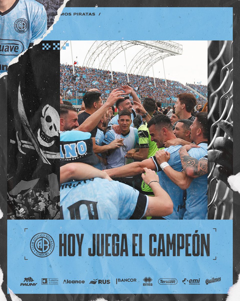 Belgrano's tweet photo. 💪💙¡¡¡HOY JUEGA #BELGRANO!!!

#BelgranoCampeón 🏆🏴‍☠️ https://t.co/kYIAypWHMU