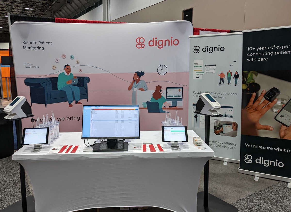 DignioUS's tweet photo. Day 1 of exhibiting in Kansas City! If you weren't able to connect with us today, be sure to stop by booth #942 tomorrow for a demo and more information on implementing our Connected Care solution! @Commpharmacy #remotepatientmonitoring #NASP2022 https://t.co/kleTasL8FF