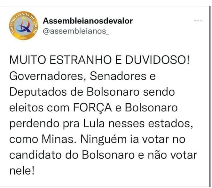 Né?
#assembleiadedeus #BolsonaroNoPrimeiroTurno