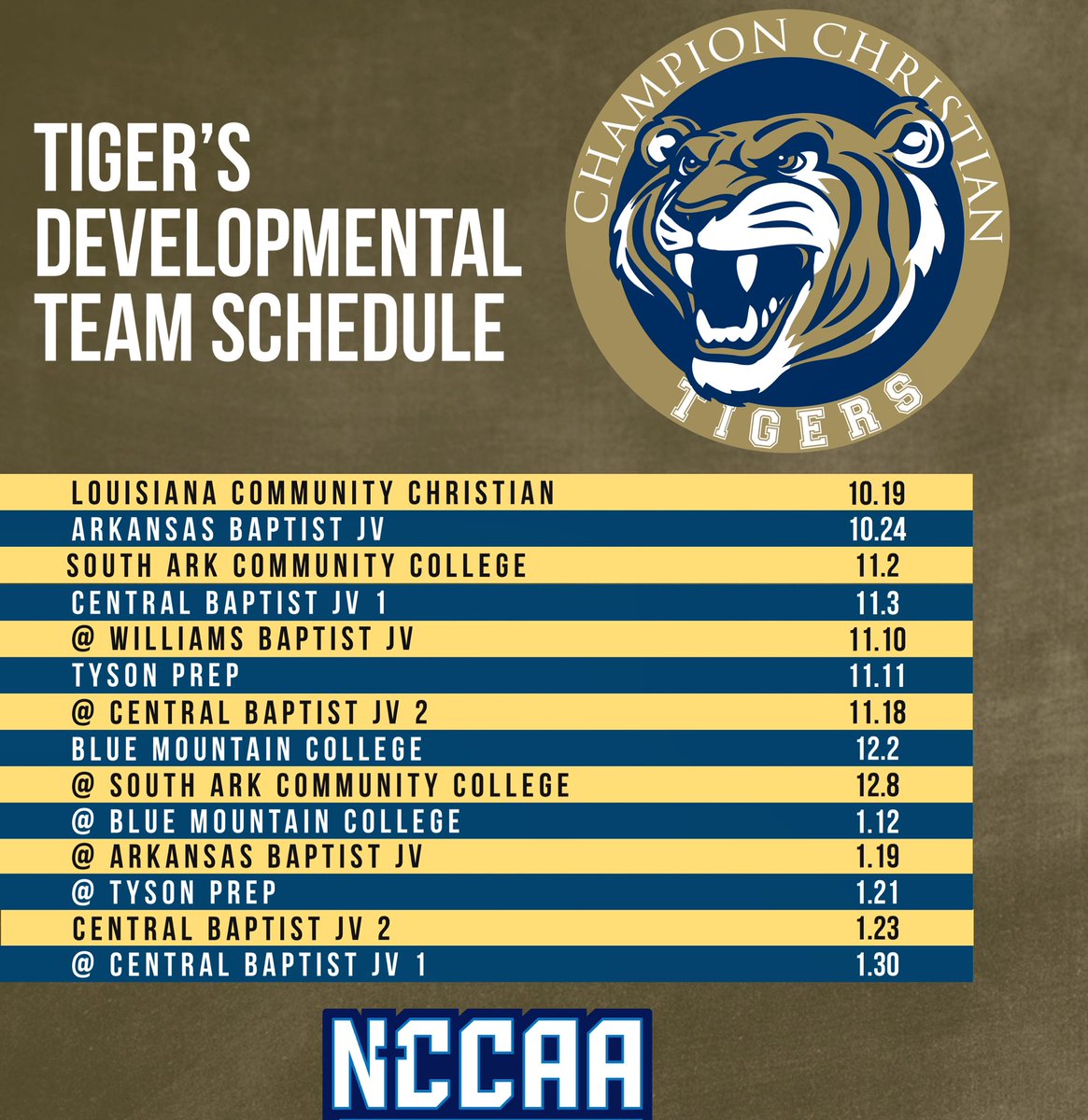 ChampionMBB's tweet photo. Champion’s developmental team is back for the first time in 3 years, and our schedule is out! For a full rundown of the schedule, visit our website found in the bio! #committedtogether🤝 https://t.co/F5ALugoCRY