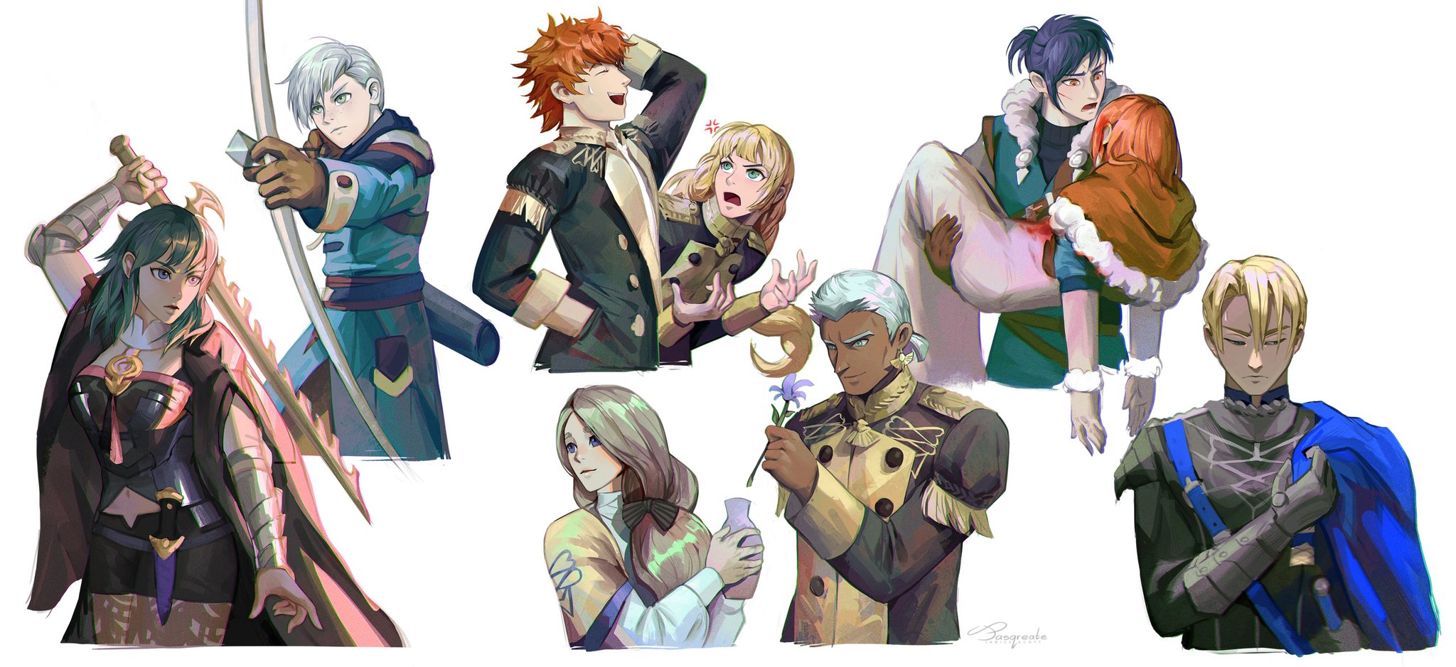 Jasqreate on Twitter "Fire Emblem Three Houses coloured sketches