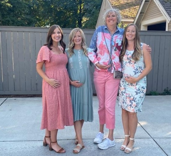BucCoachHelen's tweet photo. So great celebrating @EmilyRShull and baby Shull.  These three beauties have been in sync as teammates, friends and roommates so of course @LRP253 and Emily Beanie are pregnant too.  Love these 3 and can't wait to meet my #grandballers https://t.co/JtuXnaSofW