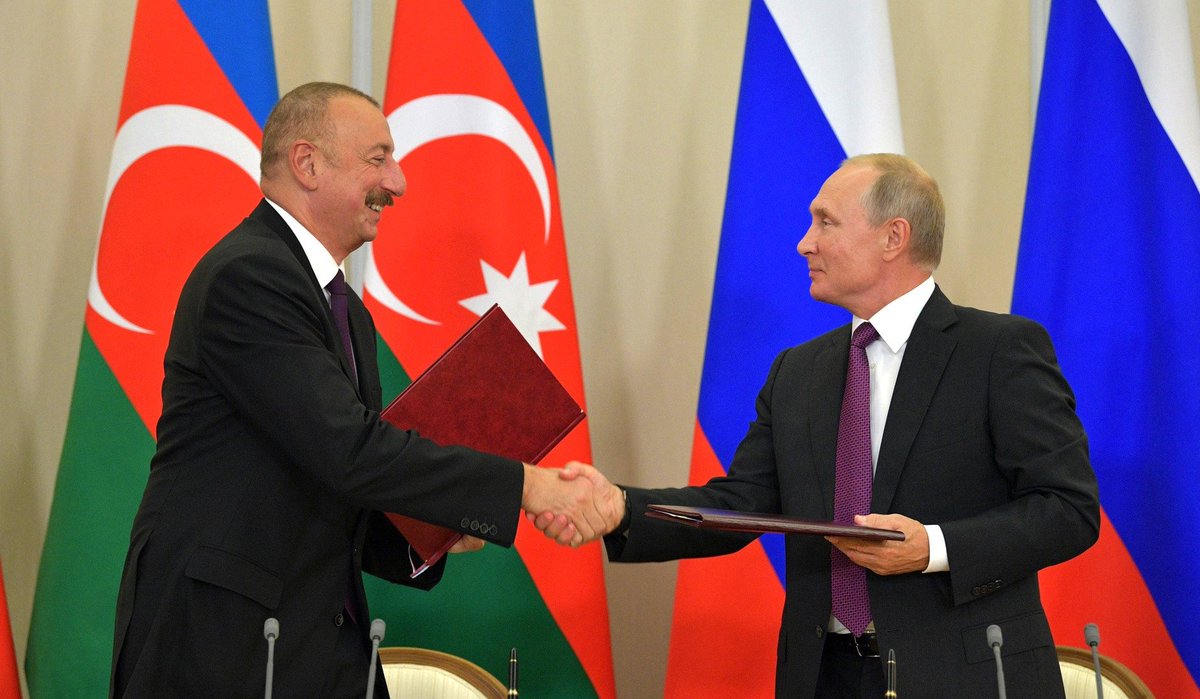buczek_lech's tweet photo. Two war criminals who have oil and gas! Dictator Putin and Dictator Aliev! 
Say No to tyrants!

The world saw no problem buying gas and oil from Putin. He woke up!

The world must see that Aliev is the same as Putin! #Putin=Aliev #PutinWarCriminal #AlievGuiltyofWarCrimes https://t.co/8xsKKSBCPJ