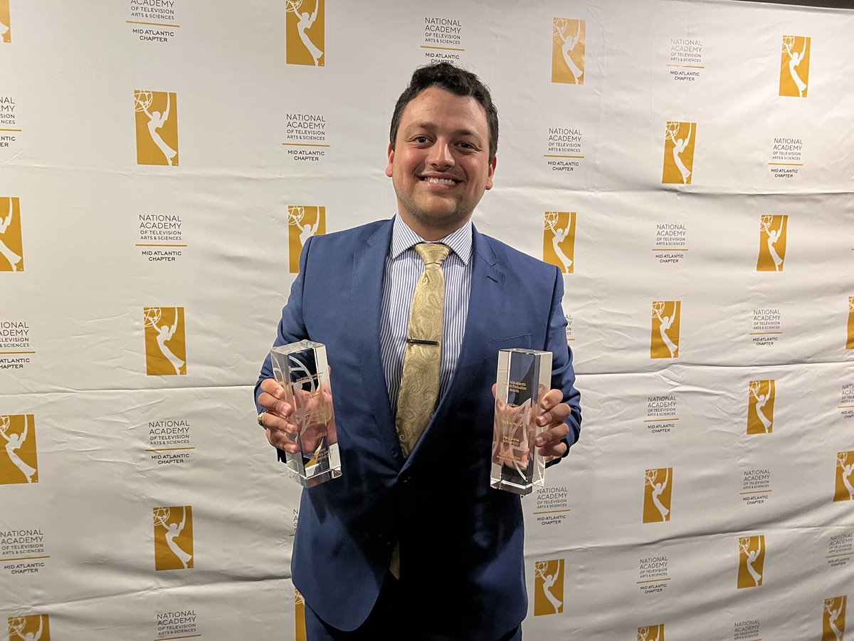 prestonshoe21's tweet photo. I was incredibly honored to receive two @EmmyMidAtlantic awards last night! This is something I’ve worked towards for the last four years, and I couldn’t be more thankful for everyone @PSUBellisario for helping me get to this point! https://t.co/sGFedPLHFv