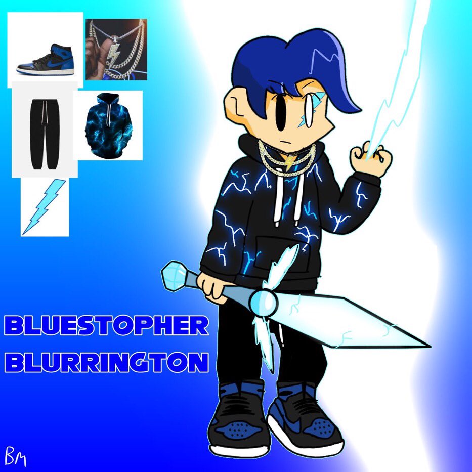 Bluestopherblur's tweet photo. Facts about Bluestopher
-Is a god 
-Uses a lightning and fire sword
-5’4
-Goes on missions on his own
-Has a friend named Marching B
-Lost his parents when arriving on earth
-Has no friends other than Marching B https://t.co/2VVJABWUFn
