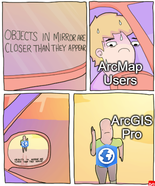 MatthewHMalone's tweet photo. Dread it. Run from it. Pro arrives all the same. #mappymeme #GIS https://t.co/7lWoW1gH0U