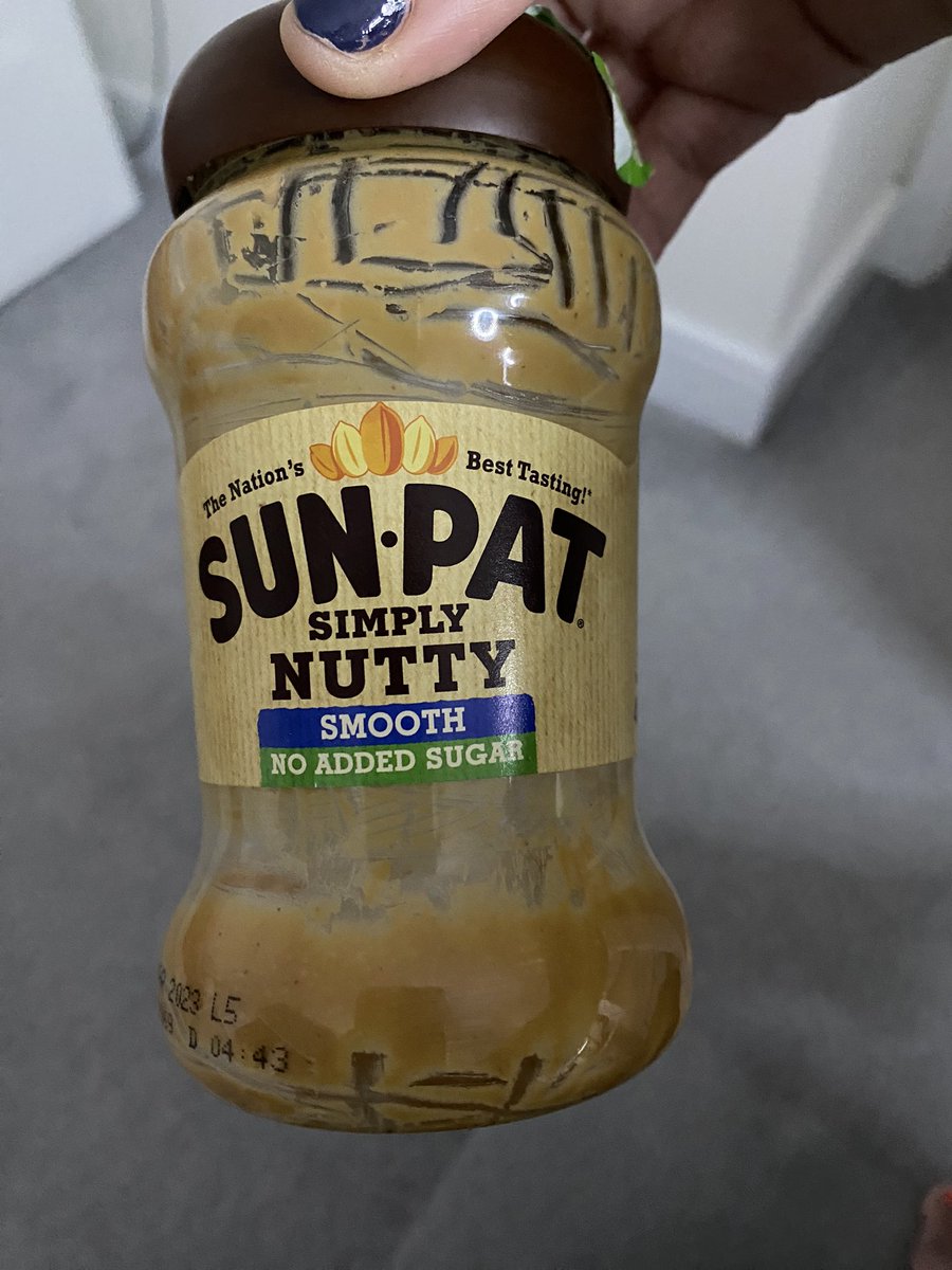 trixtin's tweet photo. Ok but when you’re all done please tell me why is the peanut butter jar shaped like this it’s so inefficient dhhdhdhsjJajfb https://t.co/zJljM27Glh