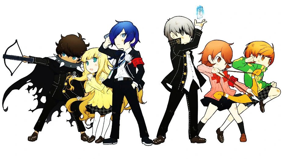 persona 3 hourly on Twitter "Persona Q Visual Material ft. P3MC, P4MC, Yukari, Chie, Zen, and