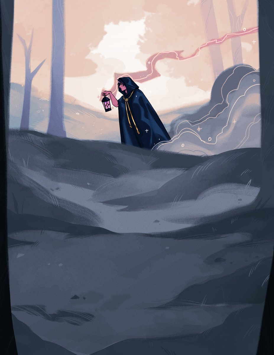 solo cloak holding tree hood hooded cloak outdoors  illustration images