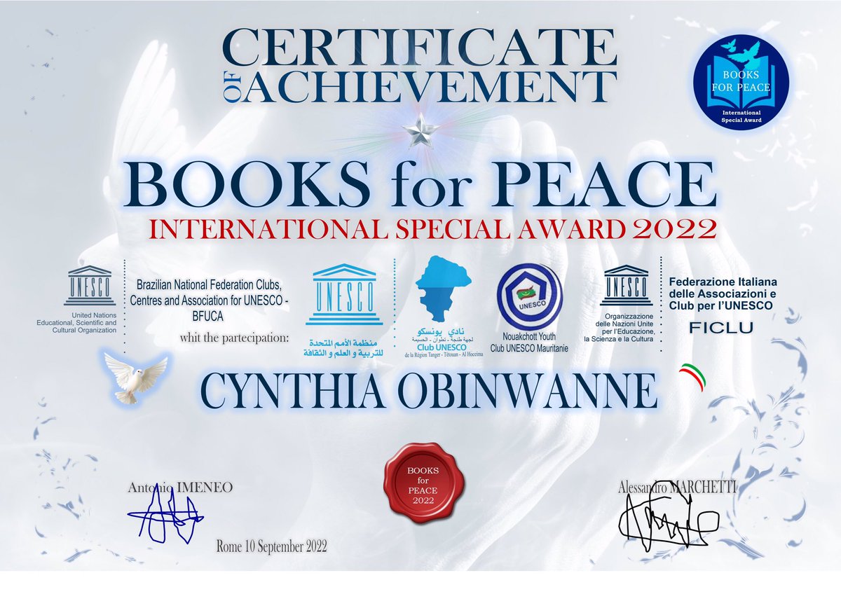 cindy_cexcella's tweet photo. Ecstatic at receiving this international special award for the works I do!

Dedicating this award to my entire team at @talkloveafrica Foundation. You all made this possible!

Grateful to God for his Grace.

#talkloveafricafoundation #booksforpeace #team https://t.co/OlDINxIRJH