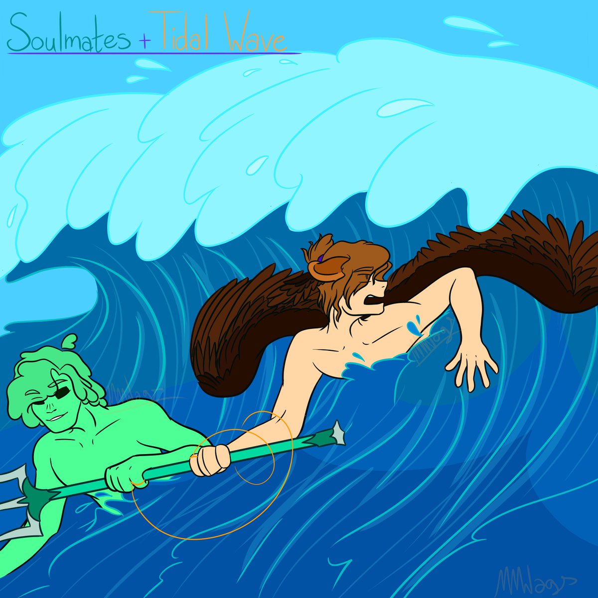 m_mwags's tweet photo. My Insanity, Day 2: Soulmates + Tidal Wave

The MCC soulmates (because yes) in trident training gone wrong. (ahah i hate water) #hermittober #hermittober2022 #mcsrtober2 #grianfanart #petezahhuttfanart https://t.co/3IEcu9gEv6