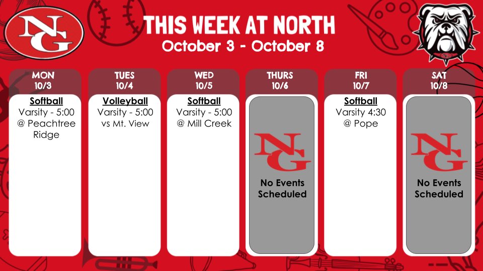 NGHS_Bulldogs's tweet photo. Come support your Dawgs this week!
🥎🏐#PROUDtobeNG https://t.co/n6xqM1KlpE