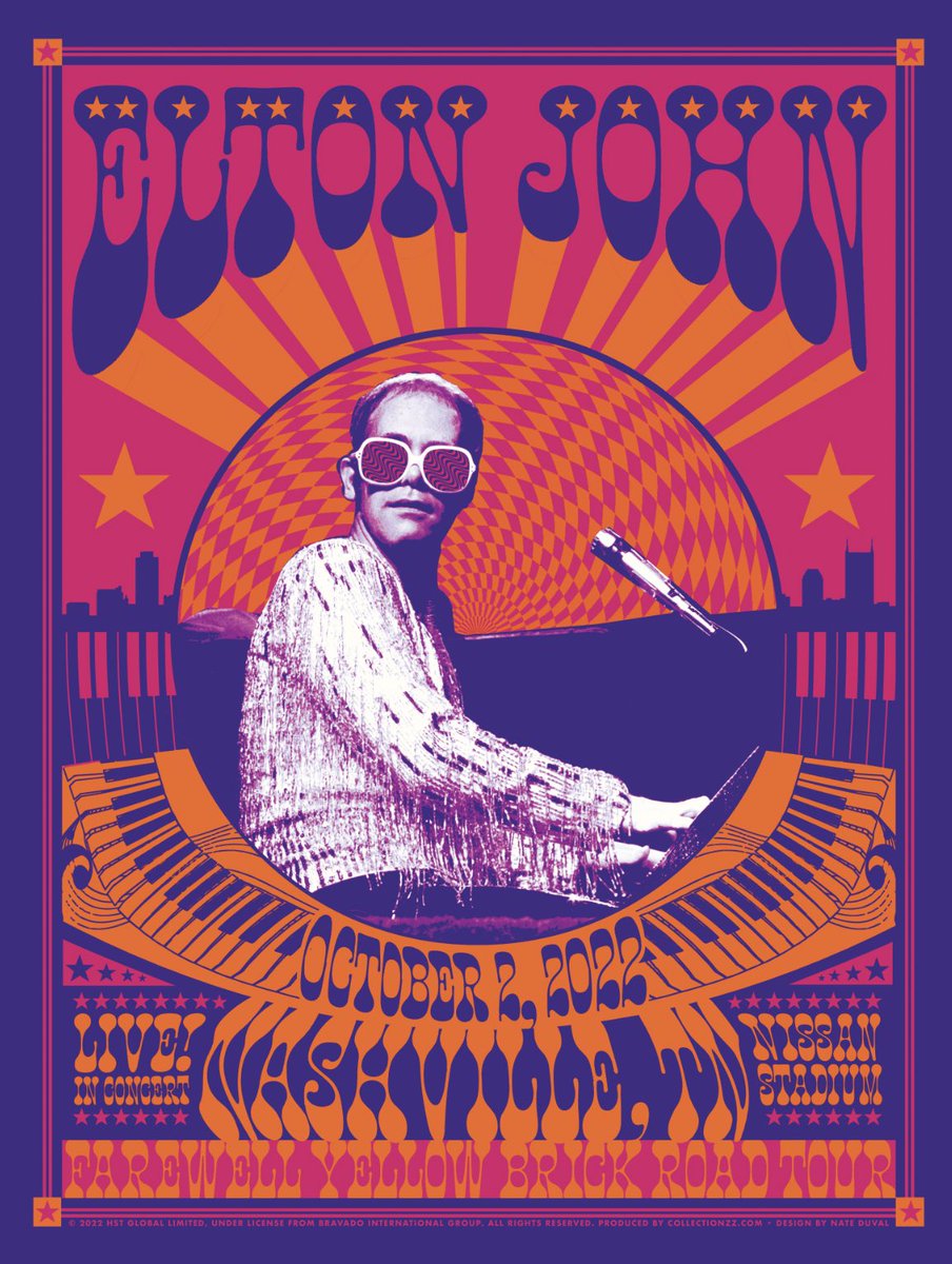 Nate Duval (@nateduval) on Twitter photo An honor and pleasure to have made the official poster for <a href="/eltonofficial/">Elton John</a> tonight in Nashville, TN An honor and pleasure to have made the official poster for <a href="/eltonofficial/">Elton John</a> tonight in Nashville, TN