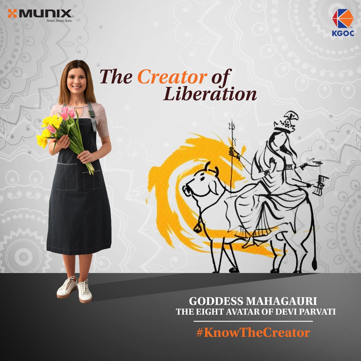 MunixKGOC's tweet photo. Devi Mahagauri is that which is beautiful, gives momentum and freedom in life. Mahagauri represents the beautiful and serene aspect of Nature. SHE is that energy which propels our lives and also liberates us.
SHE is Her
#Navratri #KnowTheCreator #Festive2022 https://t.co/Wuz3qMUgdE