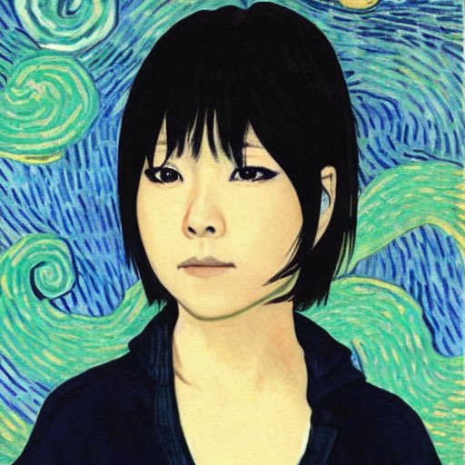 「「ゴッホが描いた宇多田ヒカル」が微妙に似なくてもどかしい#お絵描きばりぐっどくん」|瀧波ユカリ@3巻発売しました！のイラスト
