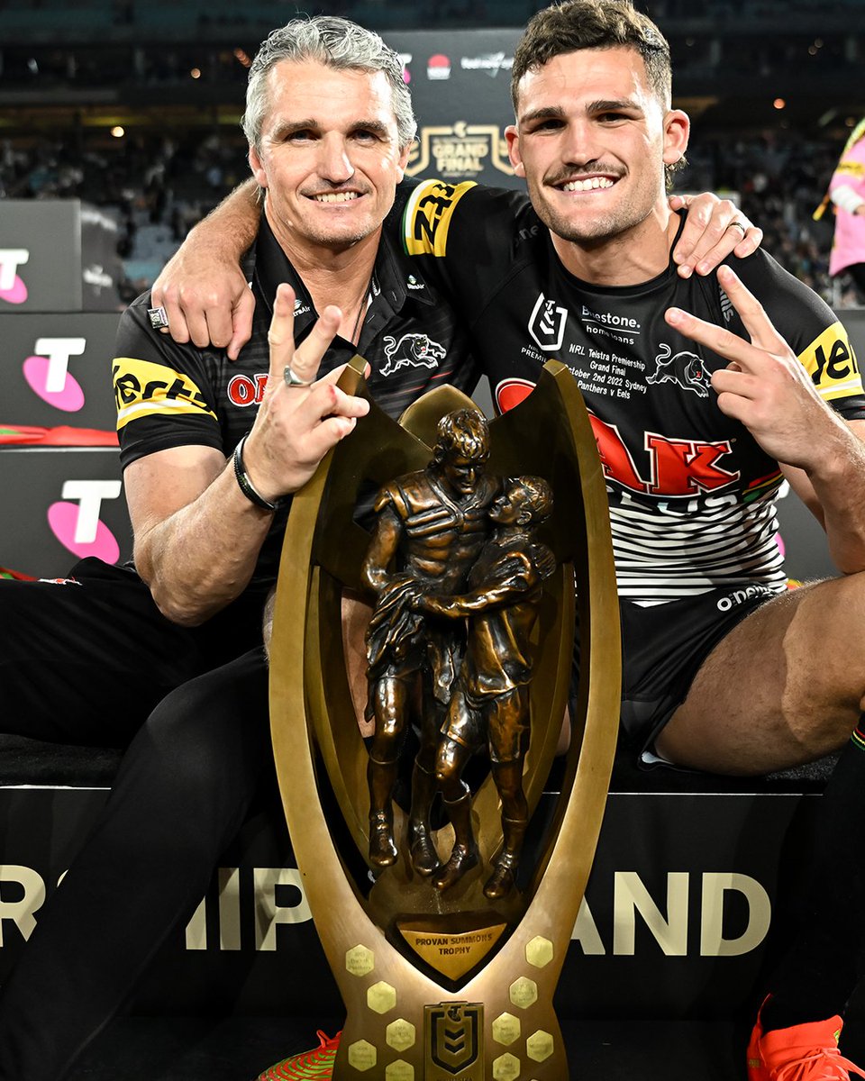 PenrithPanthers's tweet photo. PRESS CONFERENCE 🎙️ Hear from the coach, co-captains and Clive Churchill Medallist as they reflect on the #NRLGF and discuss the strength of the club. 

🎥 https://t.co/w4HQvq2bct

#pantherpride https://t.co/pue4uqyOzH