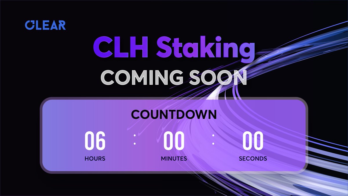 clear_dao's tweet photo. ... 🥁
Yes. Today is the day.
The most anticipated #CLHStaking is going live TODAY!🚀
🕛Start Time: 12:00 UTC, Oct 3rd, 2022
6⃣ Hours countdown!
⏰Set an alarm & get ready to stake your $CLH and grow #yields one step ahead!
#crypto #staking #defi #nft #clh https://t.co/ZvWVBWs4KP