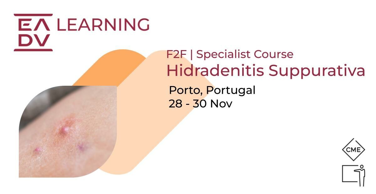 Join the course on #HidradenitisSuppurativa to refresh your knowledge of the #skin condition. Learn how to apply the diagnostic, classification and severity evaluation criteria, as well as the best treatment plans for #HS. Find out more about the #course: eadv.org/education/face…