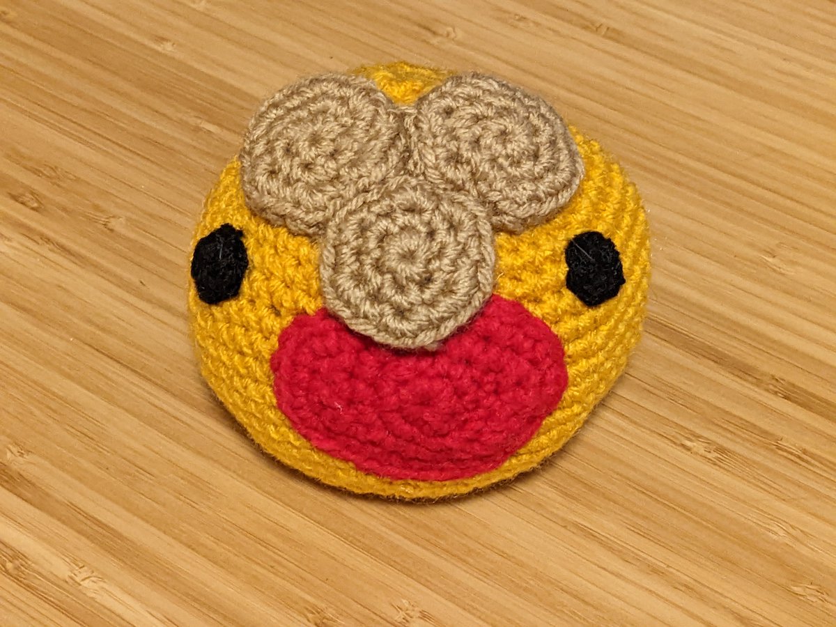 bradcode's tweet image. I've been learning to crochet, and the kiddo requested a honey slime from @slimerancher, so here's what I came up with: