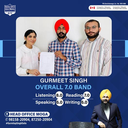 gurmilap27's tweet image. The day start with a superb #IELTS result.
🎊We congratulate Mr. Gurmeet Singh for getting desired 7.0 Overall band in IELTS on his First Attempt. 🎊

For better IELTS result, Join us &amp;amp; Call:
📲 87250-20904 

#GurmilapSinghDalla #MacroGlobalMoga   #SuccessStory #IELTSResult
