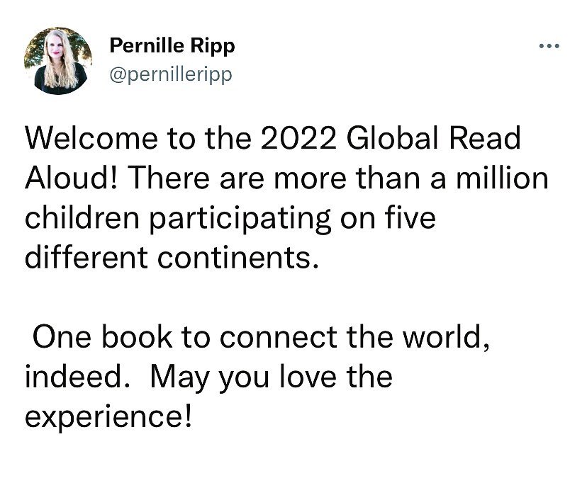 Today the 2022 Global Read Aloud kicks off with more than 1 million children participating across the world. What started as a small idea continues to reverberate around the world. Make sure you tag me in posts if you are participating! #gra22 #booksta… instagr.am/p/CjPYC9tspup/