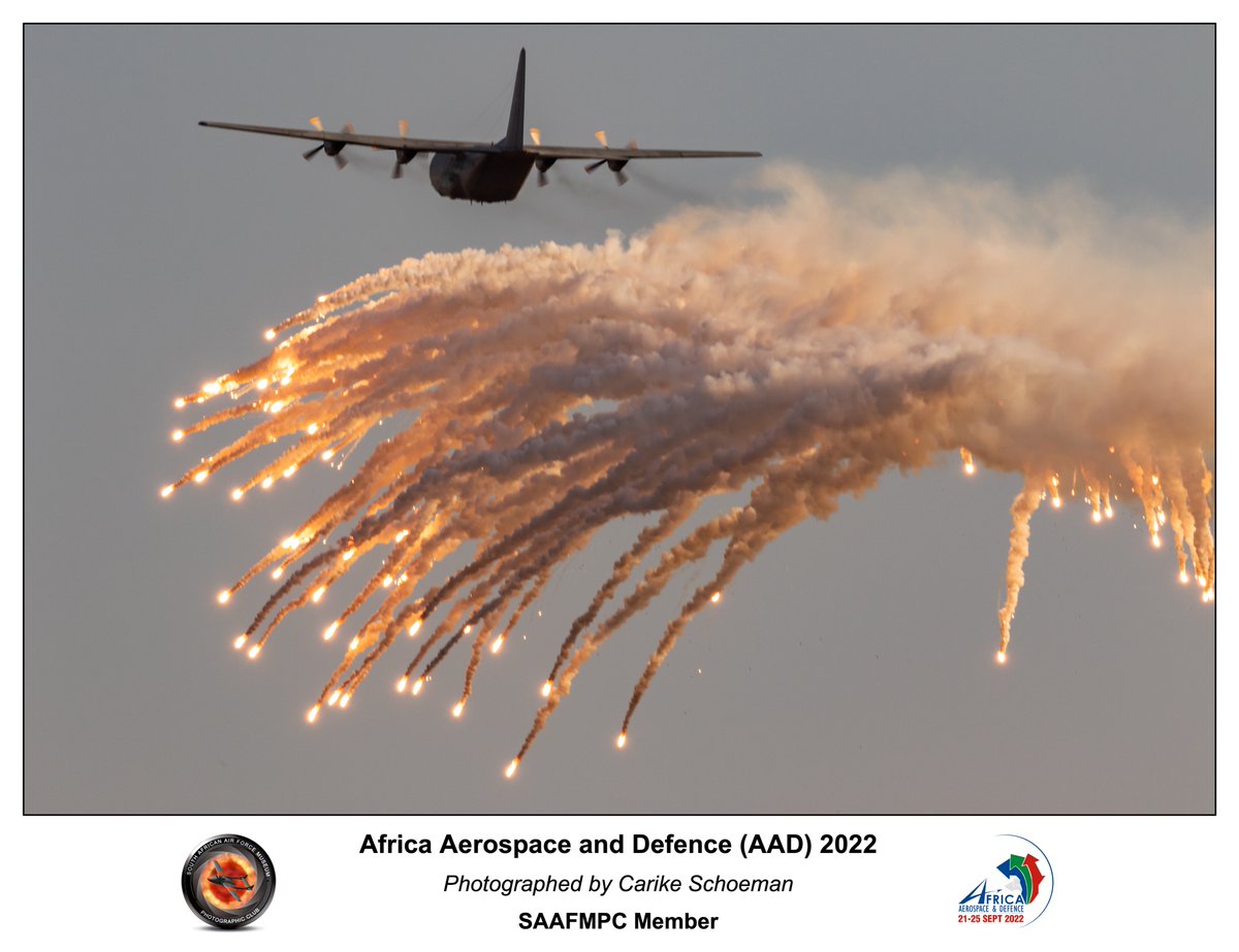 The #SAAF C-130 Hercules from #28Squadron saying their goodbye to a very successful Africa Aerospace and Defence - <a href="/aadexpo/">AAD Exhibition</a> #AAD2022.