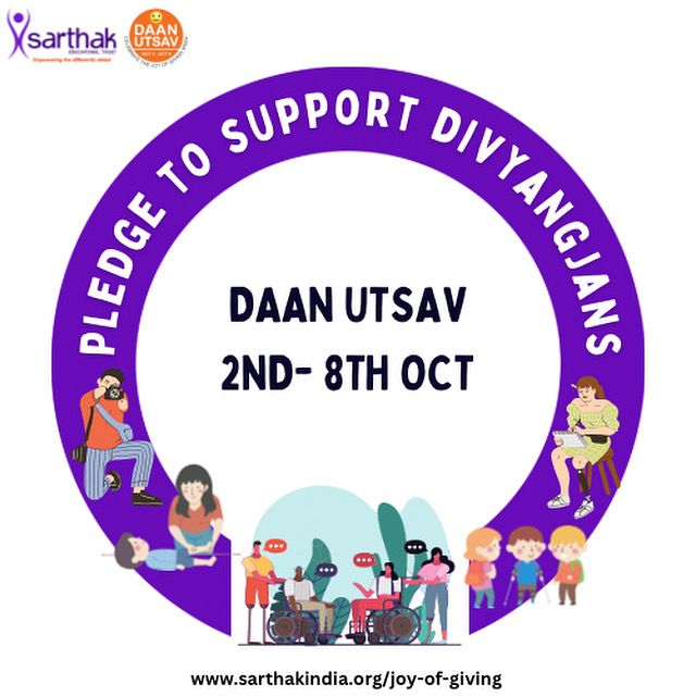 SarthakPm's tweet photo. This @daanutsav let’s pledge to support #divyangjans. 

To know more about it visit: https://t.co/XTHksxMGkf

#daanutsav #joyofgiving #joyofgivingweek #supportsarthak #supportpwds https://t.co/ggQI4NEHe6