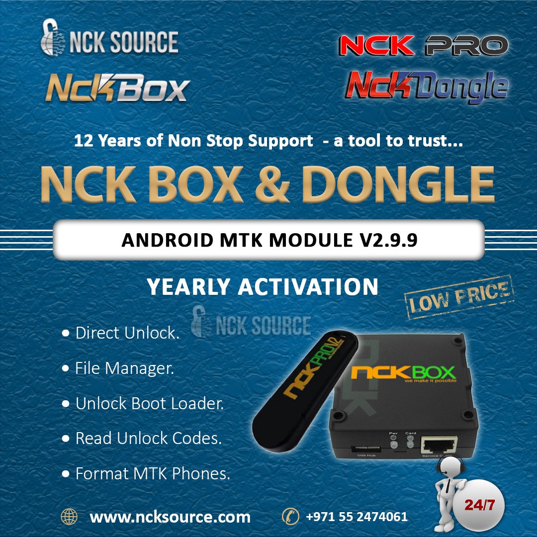 NckSource's tweet photo. NCK Box / NCK Pro Android MTK v2.9.9 Update Released
#mobile #repair #repairing #repairservices #repairiphone #Server #serverservice #UAT #uae #UAEPhone #phonerepair #phonerepairservice #phone #Activation #sharjah #ajman #rak #uniandriodtool #unlocking #ncksource #NCK #source https://t.co/UP5c13ATr4