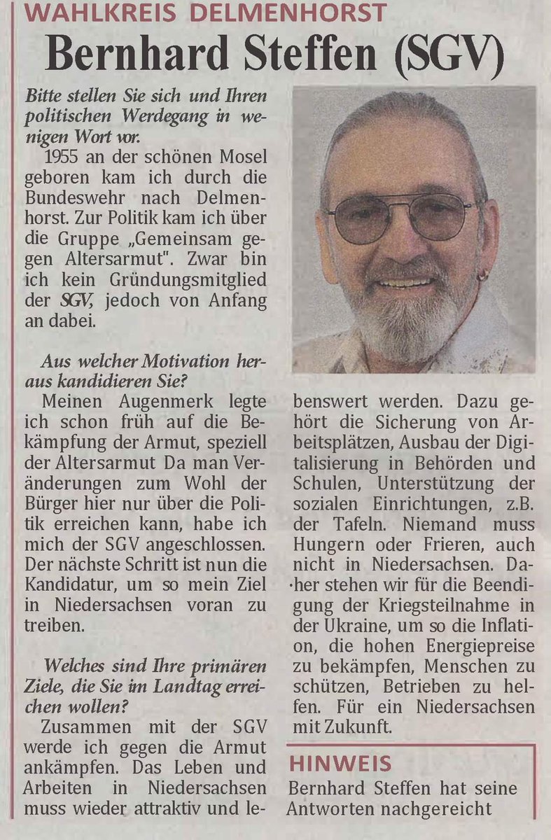 Unser Direktkandidat in Delmenhorst!
#landtagswahl #Niedersachsen #Delmenhorst