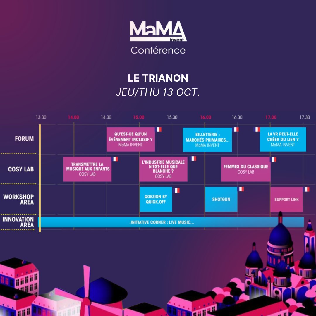 nuage_ncy's tweet photo. 🔥 #MaMAInvent - Jour 2 🔥
Le jeudi 13 octobre, les conférences, discussions, ateliers et corners seront sur la thématique 'Spectacle Vivant'.
Découvrez le programme du jour !
cc @MaMAevent https://t.co/a8xPsq52hv