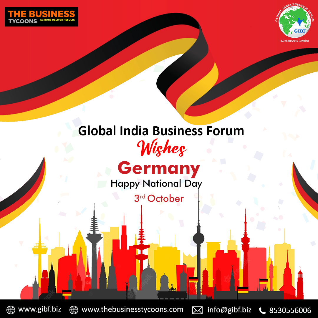 globalIndiagibf's tweet photo. Global India Business Forum wishes Germany a very Happy National Day! May your day be filled with national pride and fiesta!
Website- https://t.co/EHf3Xs8IGW
https://t.co/eezNOwAGxd
#germanynationalday #germany #germanybusiness #germanytourism #germanypride #germanyflag https://t.co/qbilW4HZe5