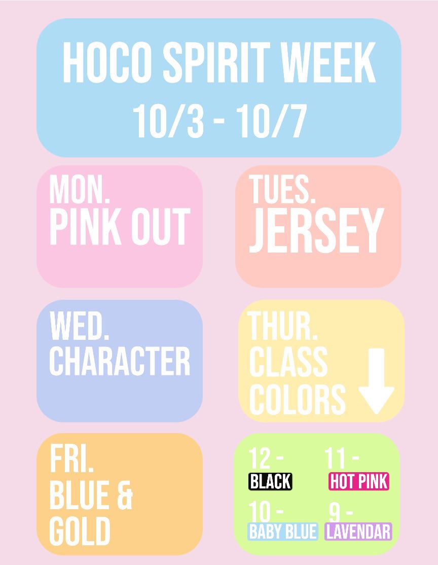 clawsonstuco22's tweet photo. Tomorrow is the start of HOMECOMING WEEK!!  
Dress up in ALLL PINK 🌸🎀🐷👛 https://t.co/L4tm2LWfNU
