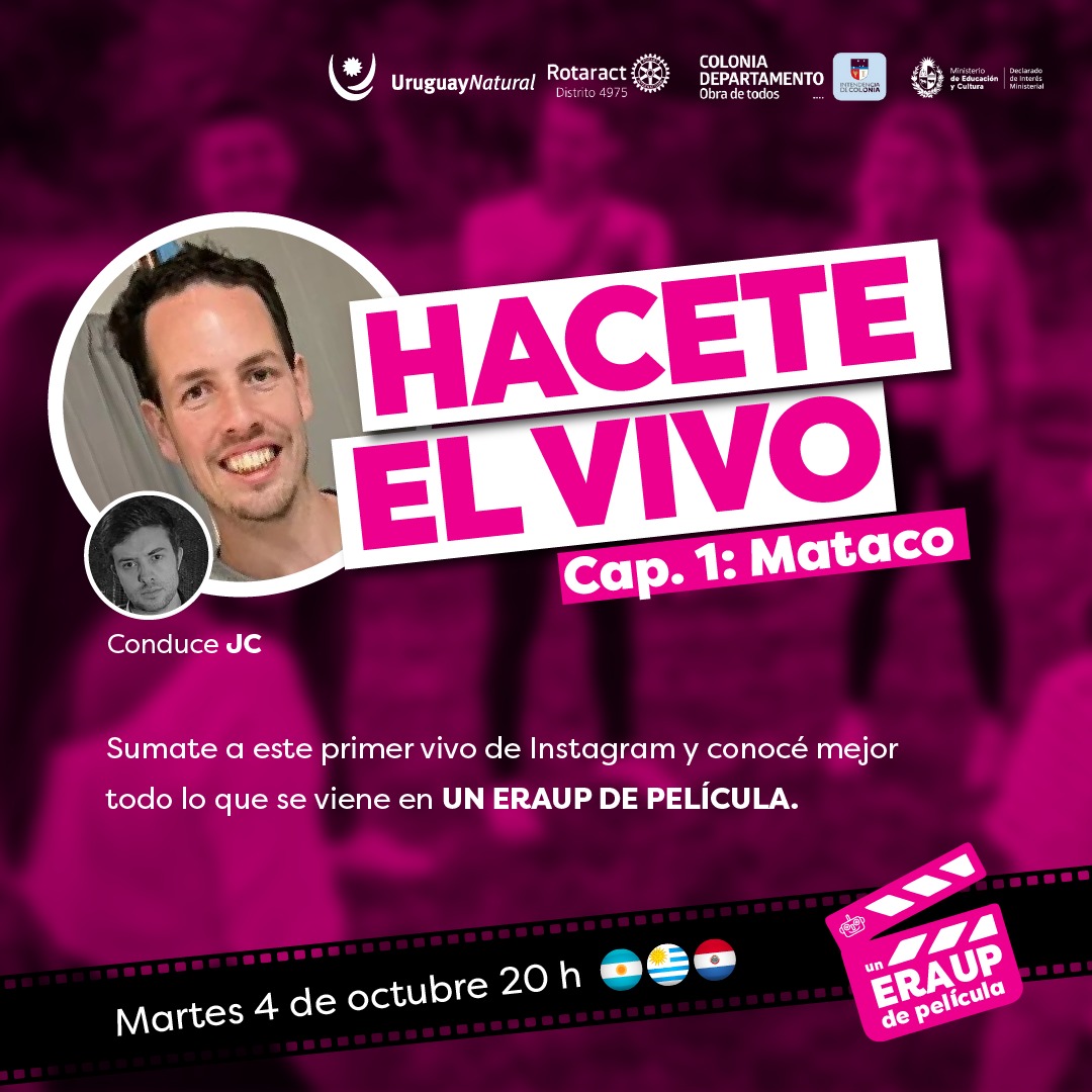 ERAUP2023's tweet photo. 👉 Este martes llega el primer HACETE EL VIVO de Un ERAUP de Película 🎬

📲 Una serie de vivos de Instagram en formato entrevista, con líderes de la organización donde hablaremos de lo que se viene en este próximo ERAUP 🤩 https://t.co/L7GNWPDaI9