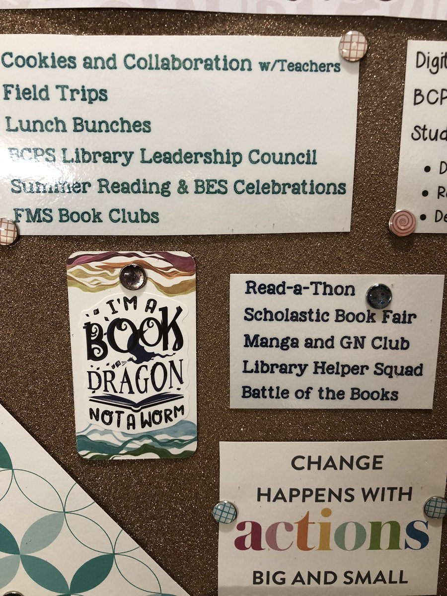 AmySamay's tweet photo. I took advantage of this rainy day and created a vision board for the @FranklinMS_BCPS Library Program. @BCPSLMP #fmsreaders #FranklinForward https://t.co/cwQ8dNGrFI